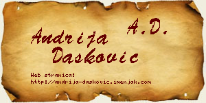 Andrija Dašković vizit kartica